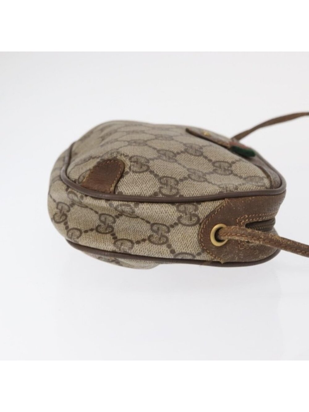 Authentic GUCCI GG Supreme Web Sherry Line Bag PVC Beige Gold 89 02 066 - Picture 10 of 16